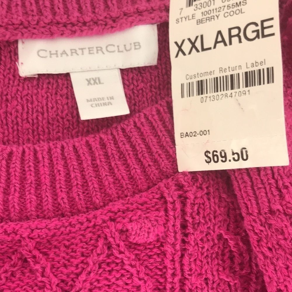 Charter Club Ruffle-Trim Cable-Knit Top - Picture 4 of 4